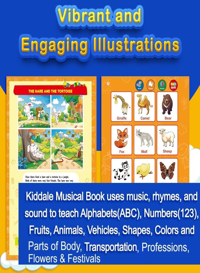Kiddale Musical Learning Books for Kids(2-Pack): Play N Learn & Hindi Varnmala(Swar,Vyanjan),Interactive Talking Books with Music,Ideal for Toddlers Aged 2-4,Smart Educational Sound Book,Multicolor - Image 4